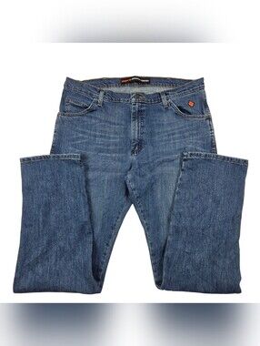 Wrangler FR Jeans Mens 38x34 Blue Advanced Comfort Flame Resistant Work Denim